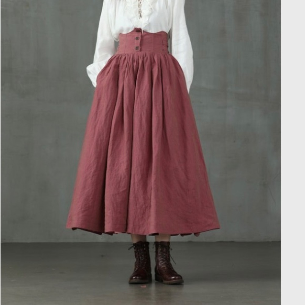 Linennaive Etsy shop girdle linen maxi skirt